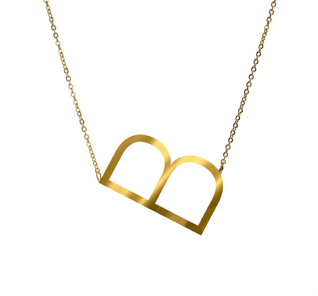 Gold Plated Slanted Initial Necklace