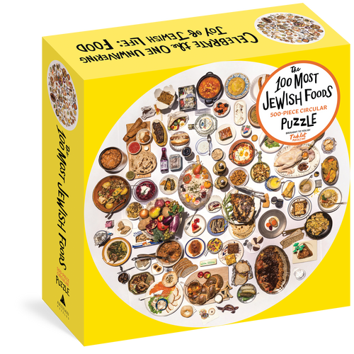 The 100 Most Jewish Foods 500 piece circular puzzle