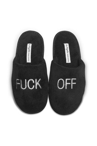 Black Fuck Off Slippers