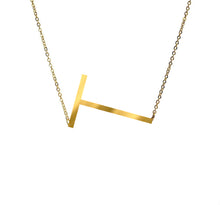 Gold Plated Slanted Initial Necklace