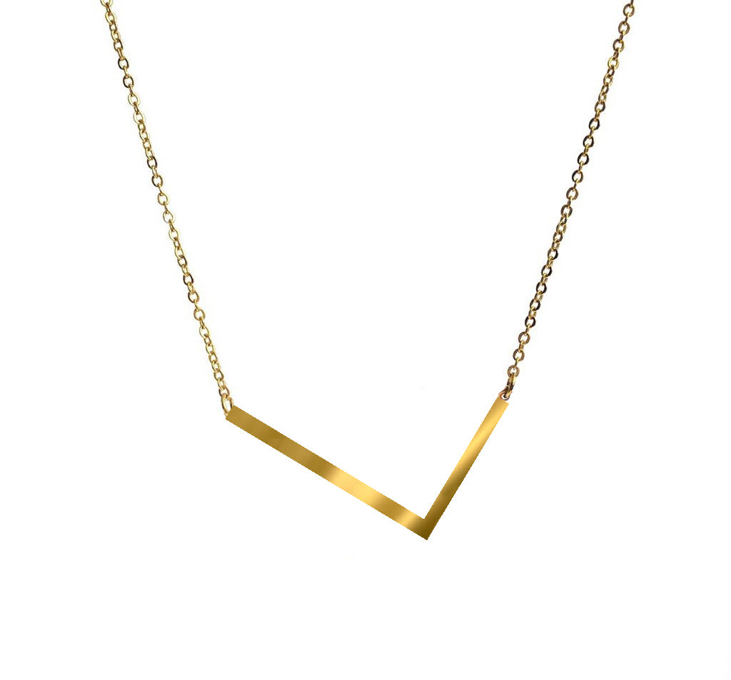 Gold Plated Slanted Initial Necklace